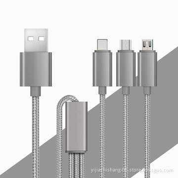Yijiashishang Aluminium alloy usb charger cable 3 in 1